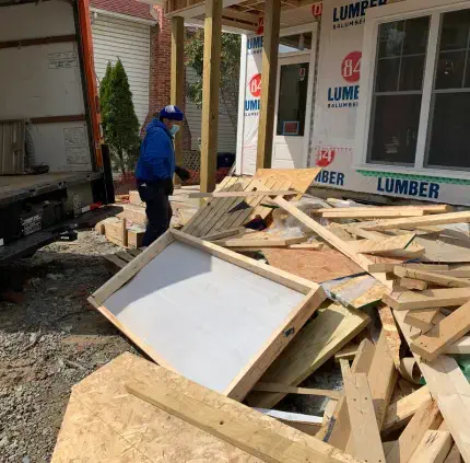 Commercial Cleanup and Debris Removal – MA Junk Removal & Cleaning Services VA Construction and renovation debris removal at commercial site in Virginia