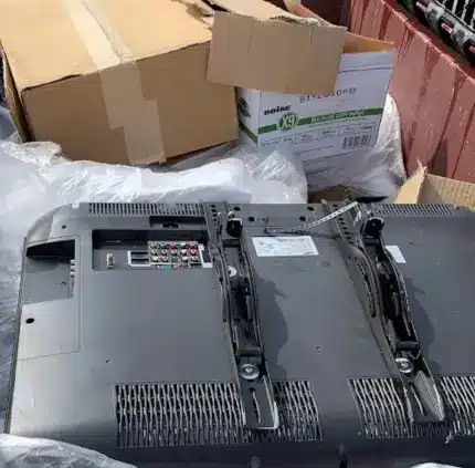 Electronics and E-Waste Removal in Annandale – MA Junk Removal & Cleaning Services Flat-screen TV and cardboard boxes placed for electronics removal in Annandale VA