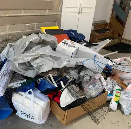 Junk removal in Fairfax VA with assorted household clutter and debris ready for pickup